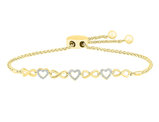 10K Yellow Gold Heart Bolo Bracelet 1/12 Carat (ctw)