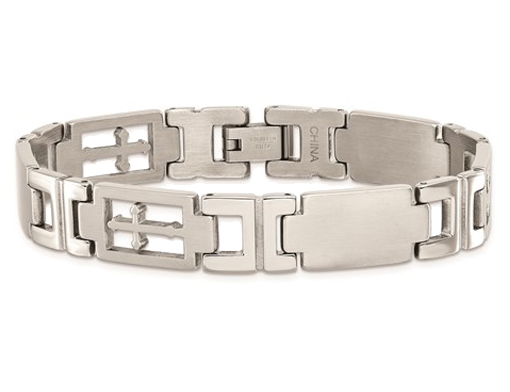 Herren Edelstahl Kreuz Armband 8,25 cm - Bild 1 von 4