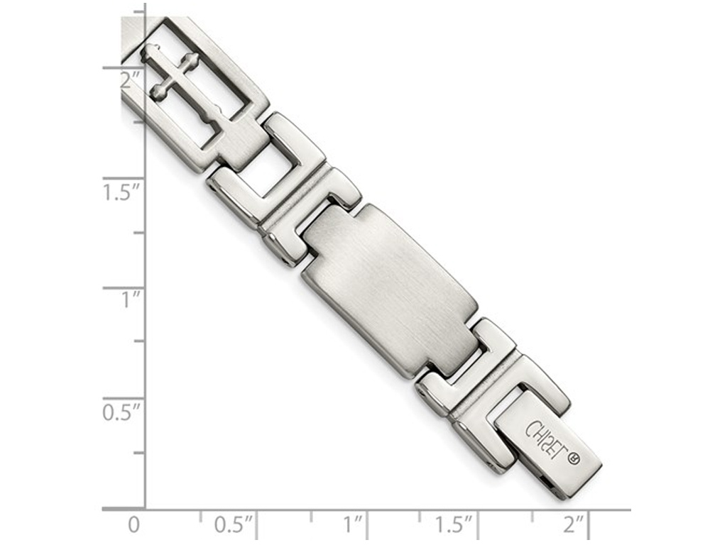 Herren Edelstahl Kreuz Armband 8,25 cm - Bild 2 von 4