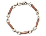 Men's Brown Plated Stainless Steel Bracelet (8.25 Inches)