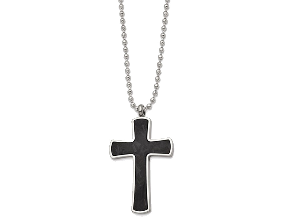 Mens Titanium Reversible Cross Pendant 