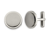 Men's Titanium Brushed and Polished Cuff Links