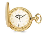 Gold Finish Brass Quartz 42mm Pocket Watch