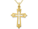10K Yellow Gold Open Cross Pendant Necklace with Chain 