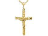 10K Yellow Gold Crucifix Cross Pendant Necklace with Chain