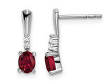 7/10 Carat (ctw) Lab Created Ruby Dangle Earrings in 14K White Gold