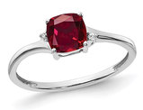 1.25 Carat (ctw) Lab Created Solitaire Ruby Ring in Sterling Silver