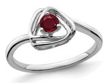 1/3 Carat (ctw) Lab Created Solitaire Ruby Ring in 14K White Golld