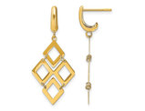 14K Yellow Gold Polished Diamond Shaped Dangle Earrings