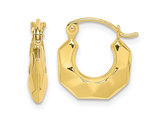 10K Yellow Gold Polished Fancy Small Hoop Earrings