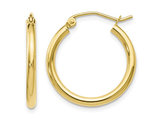 10K Yellow Gold Polished Hoop Earrings 4/5 Inches (2mm)