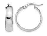 10K White Gold Polished Hoop Earrings 4/5 Inch (4.6mm)