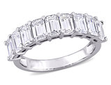 2.70 Carat (ctw) Emerald-Cut Moissanite Anniversary Wedding Band Ring 10K White Gold