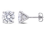 4.00 Carat (ctw) Synthetic Moissanite Solitaire Stud Earrings in 14K White Gold