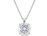 3.75 Carat (ctw) Synthetic Moissanite Solitaire Pendant Necklace in 14K White Gold