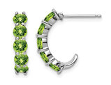 2.30 Carat (ctw) Natural Peridot J-Hoop Earrings in Sterling Silver