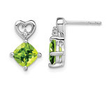 2.50 Carat (ctw) Natural Peridot Heart Earrings in 14K White Gold