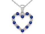 2/5 Carat (ctw) Natural Blue Sapphire Pendant Necklace in 10K White Gold with Chain