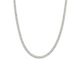 Men's Beveled Curb Chain Necklace in Sterling Silver 20 Inches (4.50 mm)