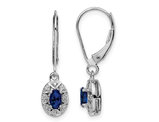 1/2 Carat (ctw) Lab-Created Blue Sapphire Dangle Earrings in Sterling Silver