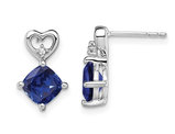 2.50 Carat (ctw) Lab Created Blue Sapphire Earrings in 14K White Gold