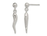 Italian Horn Sterling Silver Charm Earrings