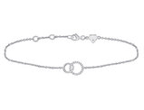 1/12 Carat (ctw G-H, I2-I3) Accent Diamond Circle Bracelet in Sterling Silver