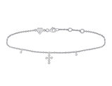 1/10 Carat (ctw G-H, I2-I3) Accent Diamond Cross Bracelet in Sterling Silver