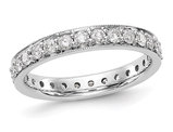 1.00 Carat (ctw Color H-I, I1-I2) Diamond Eternity Wedding Band Ring in 14K White Gold