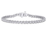 2.75 Carat (ctw) Lab-Created Moissanite S-Link Tennis Bracelet in Sterling Silver