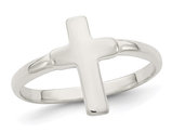 Sterling Silver Polished Cross Ring