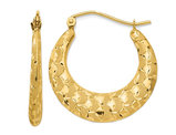 14K Yellow Gold Laser-Cut Fancy Patterned Hoop Earrings (3.00mm 1 Inch)