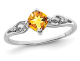 2/5 Carat (ctw) Solitaire Citrine Ring in Sterling Silver