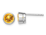 1.40 Carat (ctw) Citrine Solitaire Post Earrings in Sterling Silver