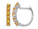 2.20 Carat (ctw) Natural Citrine Hoop Earrings in Sterling Silver