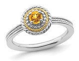 1/4 Carat (ctw) Citrine Solitaire Ring in Sterling Silver 