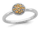 1/5 Carat (ctw) Natural Citrine Cluster Ring in Sterling Silver