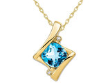 1.25 Carat (ctw) Blue Topaz Pendant Necklace in 10K Yellow Gold With Chain