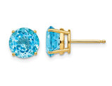 5.00 Carat (ctw) Blue Topaz Stud Earrings in 14K Yellow Gold