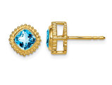 1.40 Carat (ctw) Blue Topaz Button Earrings in 14K Yellow Gold