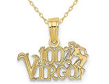 10K Yellow Gold 100% VIRGO Charm Astrology Zodiac Pendant Necklace with Chain