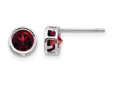 1.25 Carat (ctw) Garnet Solitaire Earrings in 14K White Gold