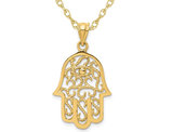 14K Yellow Gold Hamsa Pendant Necklace  with Chain