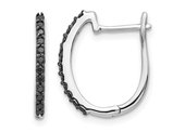 1/5 Carat (ctw) Black Diamond Hoop Earrings in 14K White Gold