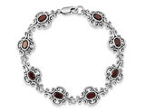 2/5 Carat (ctw) Garnet Antiqued Bracelet in Sterling Silver