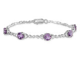 3.50 Carat (ctw) Amethyst Bracelet in Sterling Silver