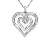 1/6 Carat (ctw) Diamond Heart Pendant Necklace in 14K White Gold with Chain