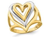 14K Yellow & White Gold Polished Heart Promise Ring