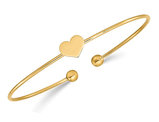 14K Yellow Gold Heart Bangle Bracelet