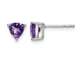 1.02 carat (ctw) Trillion-Cut Amethyst Solitaire Earrings in 14K White Gold